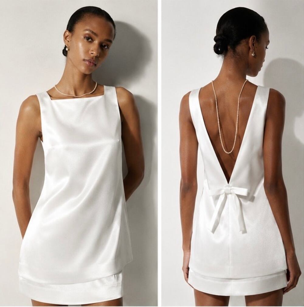 NWT Reformation Mari Two Piece Bridal pearl US2